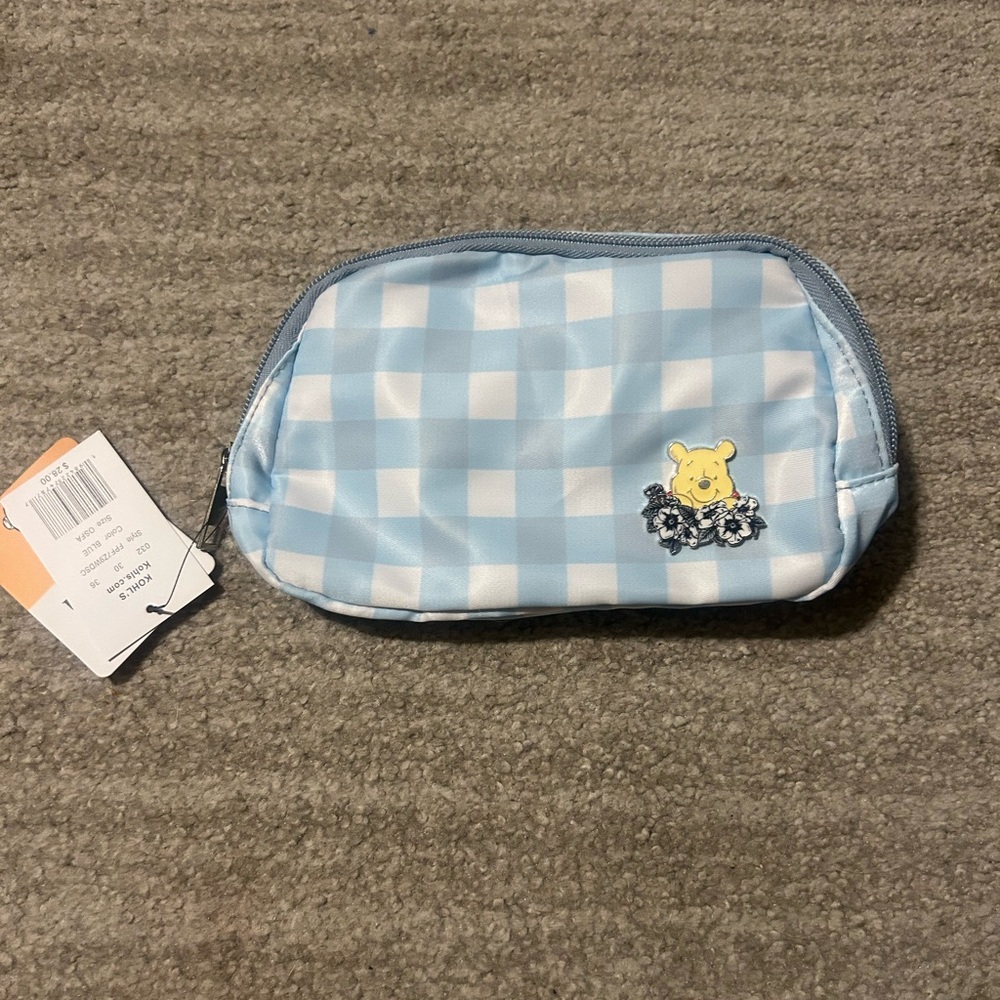 Disney Light Blue Checkered Winnie the Pooh Women’s Belt Bag